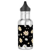 Retro Daisy floral Muster Boho Personalisiert Blac Edelstahlflasche (Links)