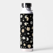 Retro Daisy floral Muster Boho Personalisiert Blac Trinkflasche (Links)