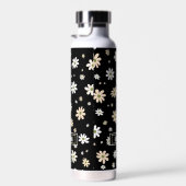 Retro Daisy floral Muster Boho Personalisiert Blac Trinkflasche (Rechts)