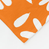 Retro daisy floral: orange Vintag. Fleecedecke (Ecke)