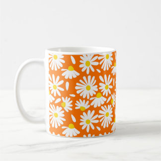 Retro daisy floral: orange Vintag. Kaffeetasse