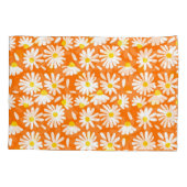 Retro daisy floral: orange Vintag. Kissenbezug (Rückseite)