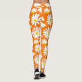 Retro daisy floral: orange Vintag. Leggings (Rückseite)