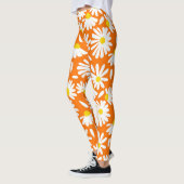 Retro daisy floral: orange Vintag. Leggings (Links)