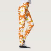 Retro daisy floral: orange Vintag. Leggings (Rechts)