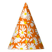 Retro daisy floral: orange Vintag. Partyhütchen (Rückseite)