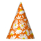 Retro daisy floral: orange Vintag. Partyhütchen (Links)