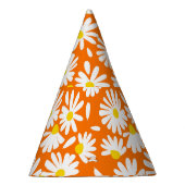 Retro daisy floral: orange Vintag. Partyhütchen (Rechts)
