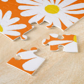 Retro daisy floral: orange Vintag. Puzzle (Seite)