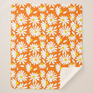 Retro daisy floral: orange Vintag. Sherpadecke