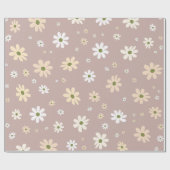 Retro Daisy Floral Pattern Boho Geschenk Geschenkpapier (Flach)