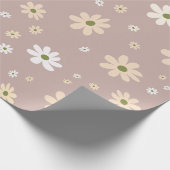 Retro Daisy Floral Pattern Boho Geschenk Geschenkpapier (Ecke)