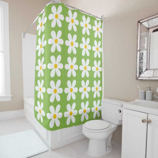 Retro Daisy Floral Pattern Duschvorhang (Beispiel)