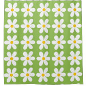 Retro Daisy Floral Pattern Duschvorhang (Vorderseite)