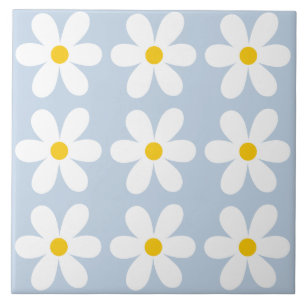 Retro Daisy Floral Pattern Fliese