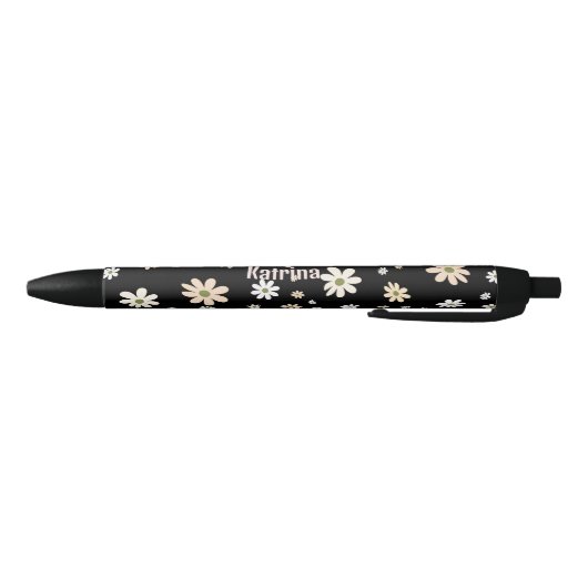 Retro Daisy Floral Pattern Personalisiert Kugelschreiber (Unterseite)