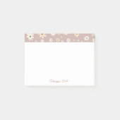 Retro Daisy Floral Pattern Personalisiert Post-it Klebezettel (Vorderseite)