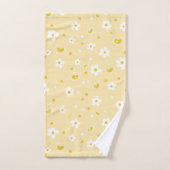 Retro Daisy Floral Pattern Yellow and Purple  Badhandtuch Set (Handtuch)