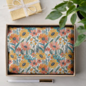 Retro Daisy Floral Tissue Paper Seidenpapier (Geschenk)
