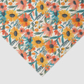 Retro Daisy Floral Tissue Paper Seidenpapier (Detail)