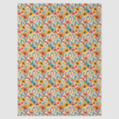 Retro Daisy Floral Tissue Paper Seidenpapier (Vorderseite)