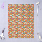 Retro Daisy Floral Tissue Paper Seidenpapier (Basteln)