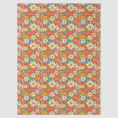 Retro Daisy Floral Tissue Paper Seidenpapier (Vorderseite)