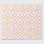 Retro Daisy Floral und Peach Geschenkpapier (Flach)