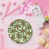 Retro Daisy Floral Weihnachten Weihnachtsmuster Pappteller (Party)