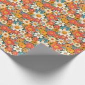 Retro Daisy Floral Wrapping Paper Geschenkpapier (Ecke)