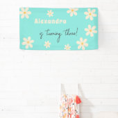 Retro Daisy floraler Kindergeburtstag Banner (InSitu)
