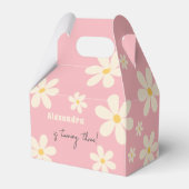 Retro Daisy floraler Kindergeburtstag Geschenkschachtel (Rückseite)