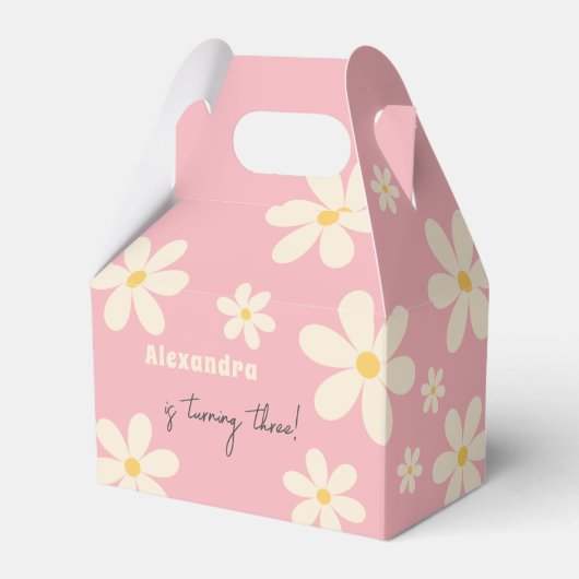 Retro Daisy floraler Kindergeburtstag Geschenkschachtel (Vorderseite)