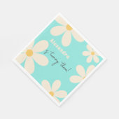 Retro Daisy floraler Kindergeburtstag Serviette (Ecke)