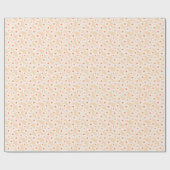 Retro Daisy Florals auf Pfirsichpapier Geschenkpapier (Flach)