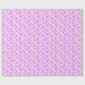 Retro Daisy Florals auf rosa Wrapping Paper Geschenkpapier (Flach)