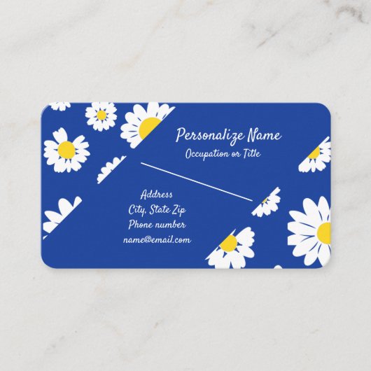 Retro Daisy Flower Garden Blumenthema Visitenkarte (Vorderseite)