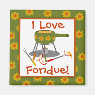Retro Daisy Fondue Pot I Liebe Fondue Magnet