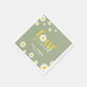 Retro Daisy Four ever Wild Sage Green 4. Geburtsta Serviette (Ecke)