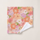 Retro Daisy Garden Badhandtuch Set (Waschlappen)