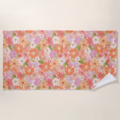 Retro Daisy Garden Strandtuch (Vorderseite)