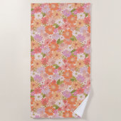 Retro Daisy Garden Strandtuch (Vorderseite)