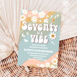 Retro-Daisy-Geburtstagseinladung zum 70. Einladung