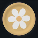 Retro Daisy Gelb Paper Teller<br><div class="desc">Groovy One Retro Sunshine Rainbow Daisy inspirierte die Teller der ersten Geburtstagsparty.</div>
