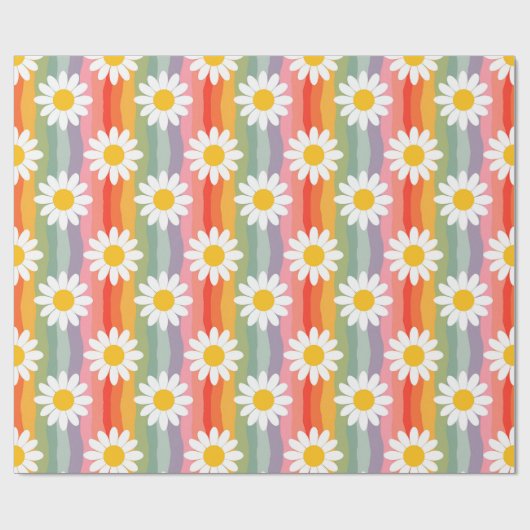 Retro Daisy Geschenkpapier (Flach)