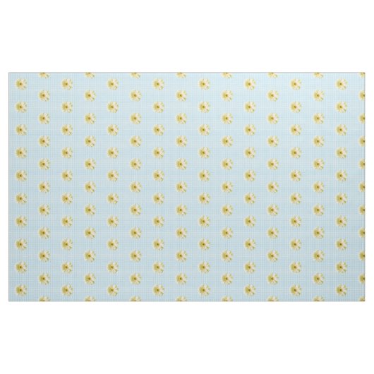 Retro Daisy Gingham Pattern Stoff (Yard (91,4 cm))