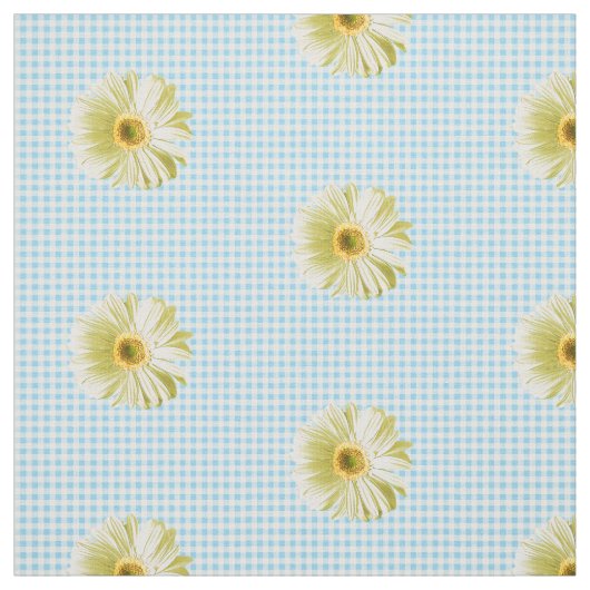 Retro Daisy Gingham Pattern Stoff (Muster)