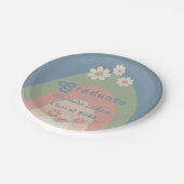 Retro Daisy Graduation Party Class of 2023 Pappteller (Schrägansicht)