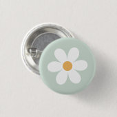 Retro daisy green boho button (Vorne & Hinten)