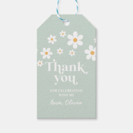 Retro Daisy green boho vielen Dank für Gift Tags Geschenkanhänger